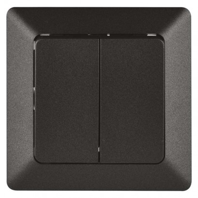 Prepínač dvojitý striedavý č. 6+6, antracit 8592920097182