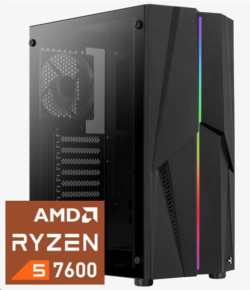 PRESTIGIO Gamer, Ryzen 5 7600, RX7800XT/16GB, 32GB DDR5, SSD 1TB, WIFI, FDOS PSGR576D32S1T78XTN