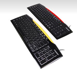 Prestigio multimediálna klávesnica, USB, čierno-červená, SK