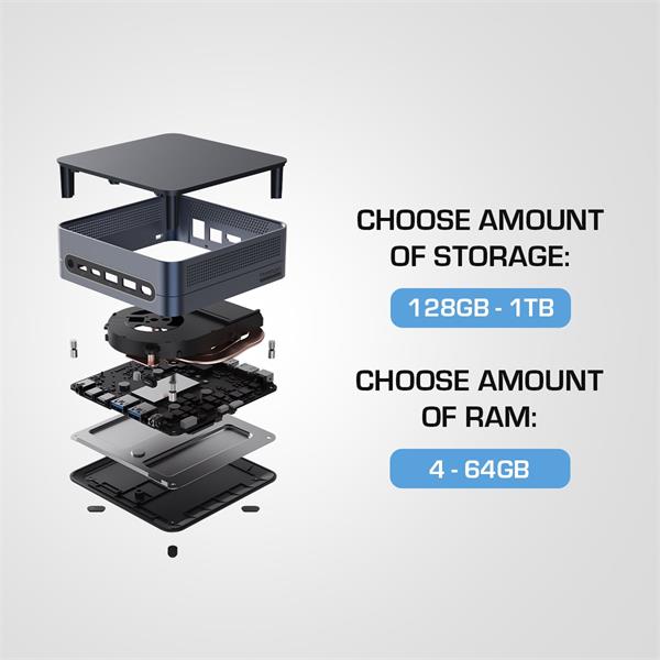 Prestigio Solutions Barebone Mini PC, Alderlake i5-1235u 12Gen, GPU: Intel Iris Xe, 1,2 GHz, bez RAM a ROM, ft PSMPC105