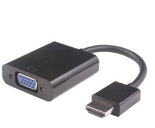 Prevodník HDMI na VGA se zvukem 3,5mm stereo jack černý khcon-19