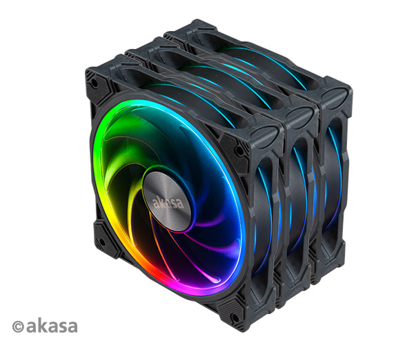 přídavný ventilátor Akasa SOHO AR LED 12 cm RGB 3 ks AK-FN108-KT03