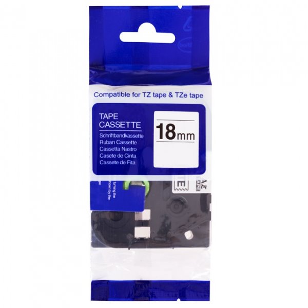 PRINTLINE kompatibilní páska s Brother HSe-241, 18mm, černý tisk/ bílý podklad, bužírka PLTB156