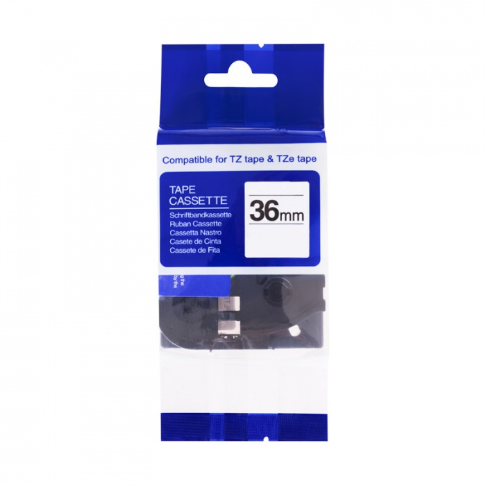 PRINTLINE kompatibilní páska s Brother TZE-B61, 36mm, černý tisk/fluor.oranžový podklad PLTB165