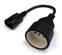 Prodlužovací kabel s 1 zásuvkou pro připojení do UPS, 30cm (redukce IEC320 C14 na CEE 7/5) CSN-UPS-23