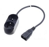 Prodlužovací přívod 2x230V pro UPS (IEC320-C14), 30cm WN217-3/07/0.3BK-2