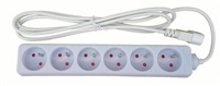 Prodlužovací přívod 6x230V/10A, ČSN, do UPS (koncovka IEC320 C14), 2m, 6 zásuvek ZASUVKA6B-C14