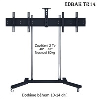 Profesionální stojan na 2 Tv 40-50" vedle sebe, vhodný na prezentace, výstavy, konference, EDBAK TR14 - držák