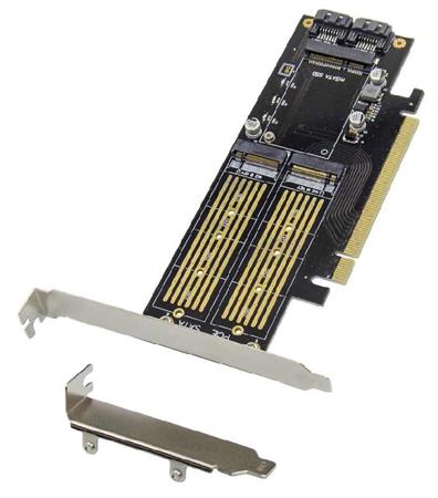 ProXtend karta adaptéru PCIe X16 mSATA & M.2 NGFF SATA PX-SR-10258