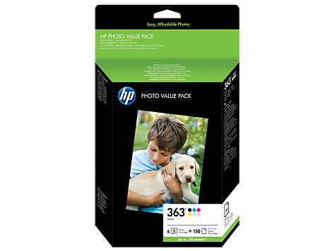 Q7966EE 6 x ink No363 + 150ks 10x15Photo Paper Value Pack