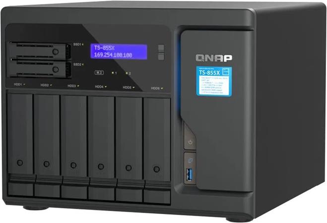 QNAP TS-855X-8G (8core 2,8GHz, 8GB RAM, 6x 3,5"+2x 2,5", 2x M.2 NVMe, 2x PCIe, 1x 10GbE, 2x 2,5GbE)