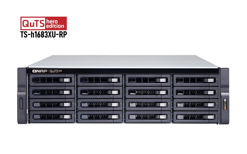 QNAP TS-h1677XU-RP-3700X-32G (Ryzen 3,6GHz, ZFS, 16x SATA, 32GB RAM, 4x PCIe, 2x GbE, 2x 10G SF TS-h1683XU-RP-E2136-128G