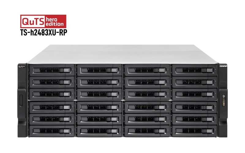 QNAP TS-h2483XU-RP-E2136-128G (Xeon 4,5GHz, ZFS, 128GB ECC RAM, 24x SATA, 4x GbE, 2x 10GbE SFP+)