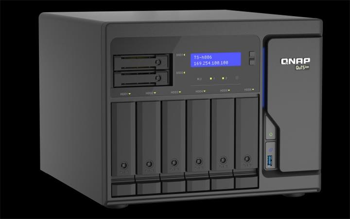 QNAP TS-h886-D1602-8G (Xeon 3,2GHz, ZFS, 8GB ECC RAM, 6x3,5"+2x 2,5", 2xPCIe, 4x 2,5GbE, 2xM.2 NVMe)