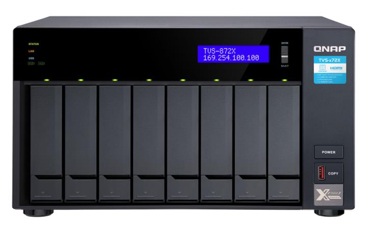 QNAP TVS-872X-i5-8G (6core 3,3GHz, 8GB RAM, 8x SATA, 2x M.2 NVMe slot, 1x HDMI 4K, 2x GbE, 1x 10GbE)