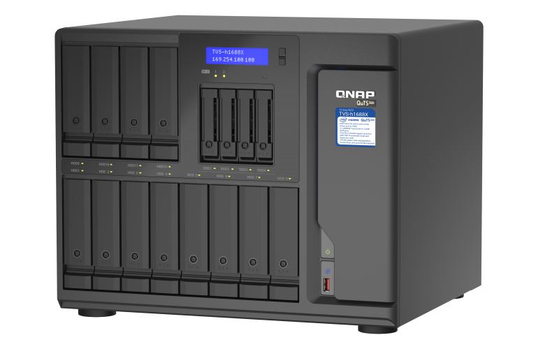 QNAP TVS-h1688X-W1250-32G (Xeon 3,3GHz, ZFS, 32GB ECC RAM, 12x 3,5"+ 4x 2,5", 2x M.2 NVMe, 4x2,5GbE)