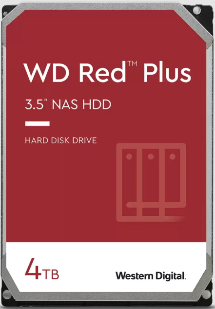 QNAP - WD, HDD, Red Plus, SATA III, 3.5-inch, 4TB 72113400-6010200-000-RS