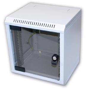 Rack Triton 10" jednodílný 6U/260mm prosklené dveře, šedý RBA-06-AS3-XAX-C1