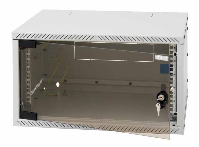 Rack Triton 19" rozebíratelný 4U/400mm prosklené dveře, šedý RXA-04-AS4–CAX–A1