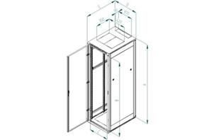 Rack Triton 19'' stojanový 18U/600x1000 prosklené dveře, šedý RMA-18-A61-XAX-A1