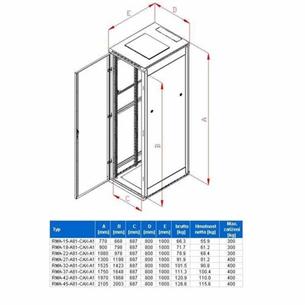 Rack Triton 19'' stojanový 32U/800x1000 prosklené dveře, šedý RMA-32-A81-XAX-A1