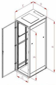 Rack Triton 19'' stojanový 42U/600x1000 prosklené dveře, šedý RMA-42-A61-XAX-A1