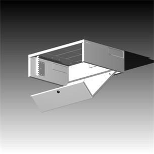 Rack Typ - 502-3U/300 plechové dveře, šedý 50618881