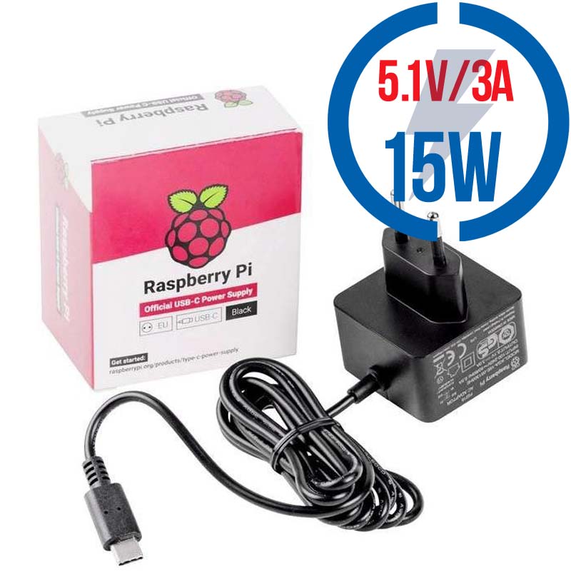 Raspberry Pi 4B USB-C 5,1V adaptér 3A čierny OFI045