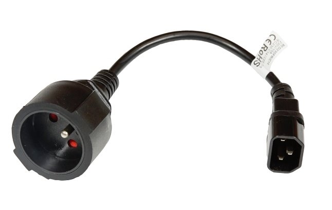 Redukcia LEXI-Net UPS 230V 1 zásuvka / UPS. Dĺžka kábla 23cm. (Redukcia CEE 7/5 na IEC320 C14 50876201