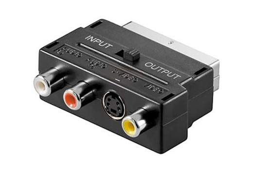 Redukcia SCART(M) - SVHA(F)/ 3x cinch(F) s přepínačem vstup/výstup 11.92.4410