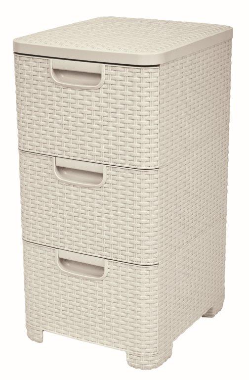 Regál Curver Style 3x14L so šuplíkmi biely 206314