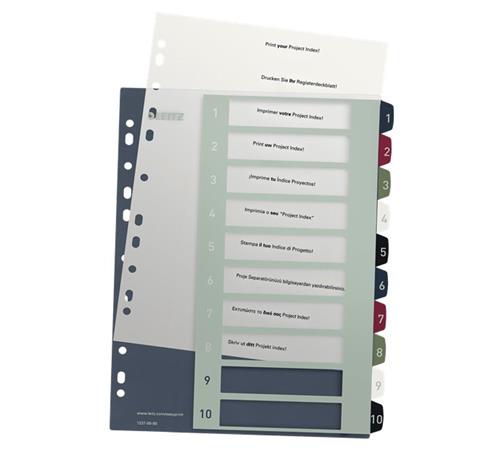 Rejstříky Leitz Style - popisovatelné na PC, A4+ MAXI 1-10 12370000