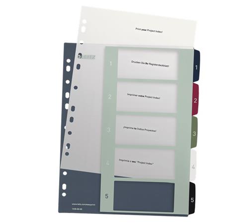 Rejstříky Leitz Style - popisovatelné na PC, A4+ MAXI 1-5 12350000
