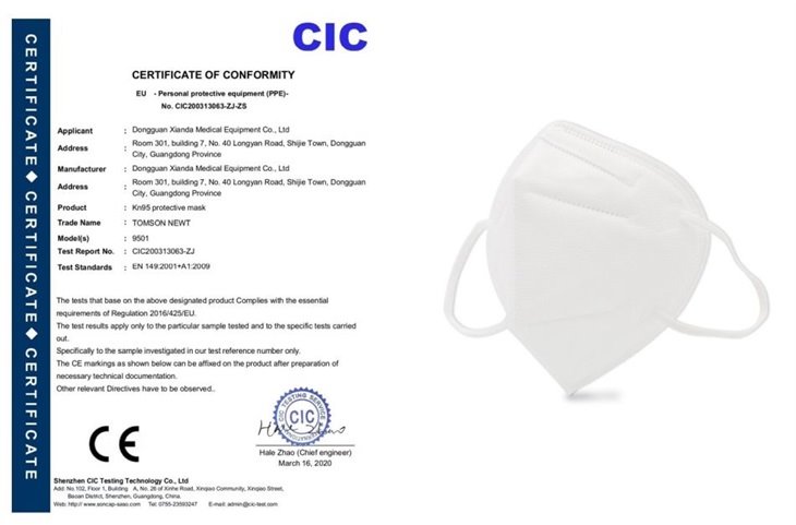 Respirátor 1ks FFP2, KN95 RESKN95 - 1KS