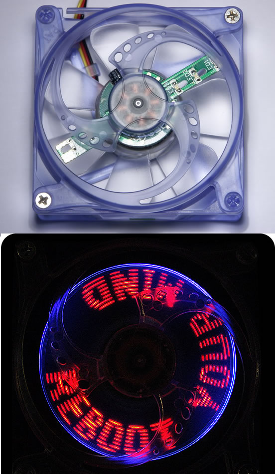Revoltec Fan Lightwriter, 80x80x40 mm, with Temperatur Anzeige ID0005041