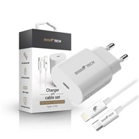 RhinoTech 25W PD nabíjecí adaptér s kabelem USB-C na Lightning 27W 1M bílá RTACC387