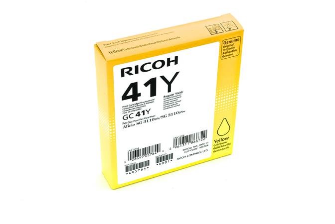 Ricoh originál gelová náplň 405764, yellow, 2200s, GC41HY, Ricoh AFICIO SG 2100N