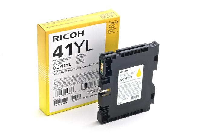Ricoh originál gelová náplň 405768, yellow, 600s, GC41Y, Ricoh AFICIO SG 2100N