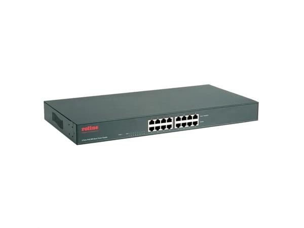 ROLINE 19-palcový injektor Fast Ethernet PoE so stredným rozpätím, 8 portov 21131181