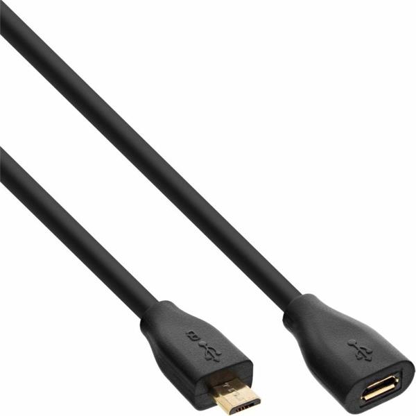 Roline Kábel USB 2.0 MICRO-B M/F 3m, High Speed, čierny, predlžovací In32730P