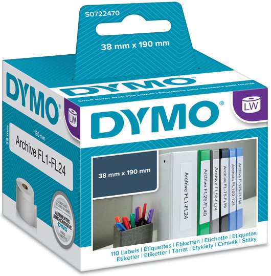 rolka DYMO 99018 Small Lever Arch File Labels 190x38mm S0722470