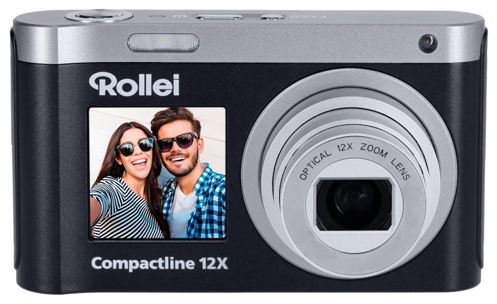 Rollei Compactline 12x/ 64 MPix/ 12x zoom/ 2,8 IPS LCD/ 4K UHD video/ Stabilizace/ Černý 12102