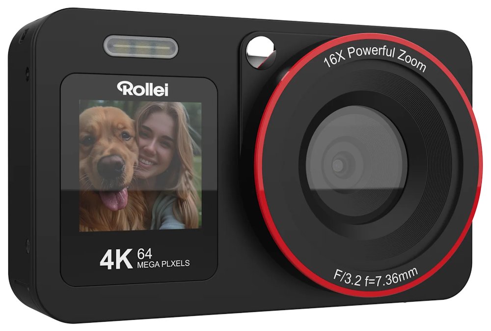 Rollei Compactline 64 Dual Screen/ 64 MPix/ 18x digital zoom/ 2,8 a 1,4" LCD/ 4K video/ Černý 12030