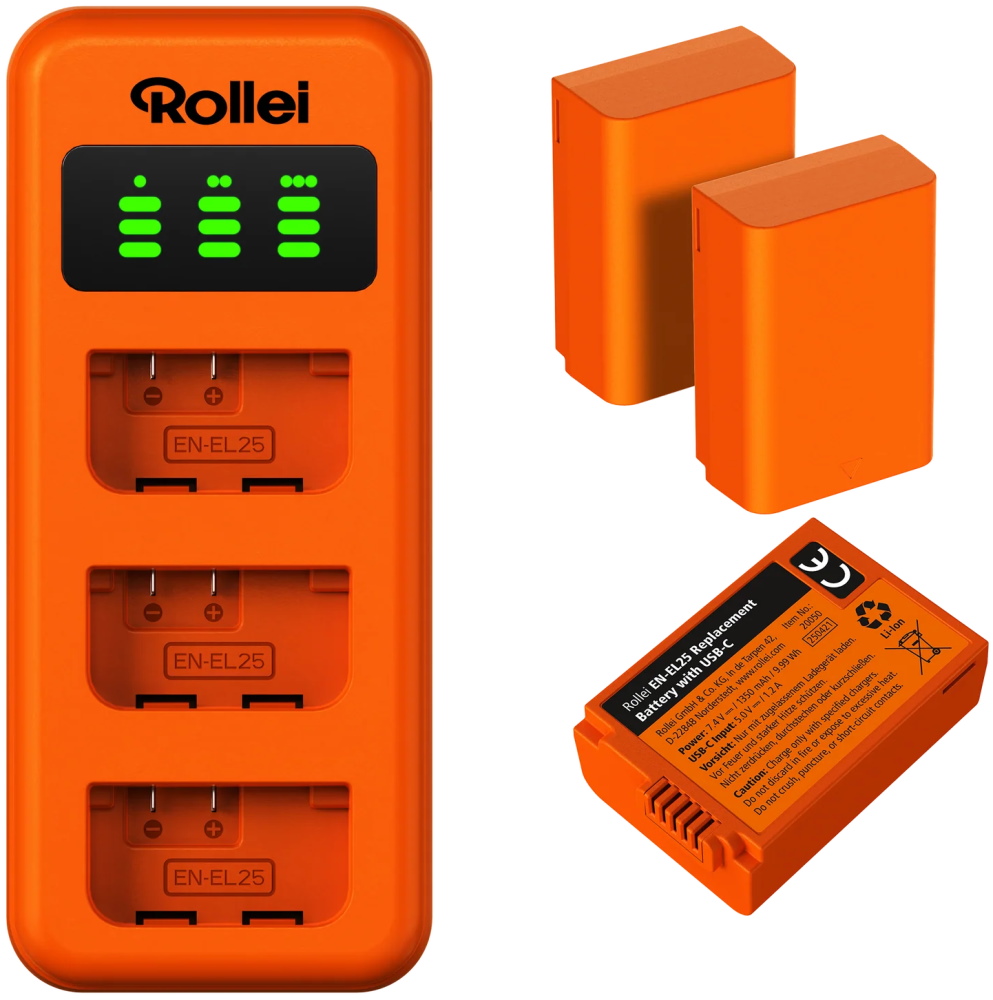 Rollei nabíjecí set EN-EL25/ 3ks baterie a nabíječka 20082