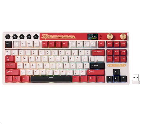 ROYAL KLUDGE RK M87 Famicom Gaming Keyboard Cream switch RK-M87-FAMICM-CRMSW-US