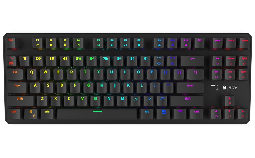 ROZBALENÉ - SPC Gear klávesnice GK530 Tournament / mechanická / Kailh Brown / RGB podsvícení / kompaktní / U KEYSIL0001V