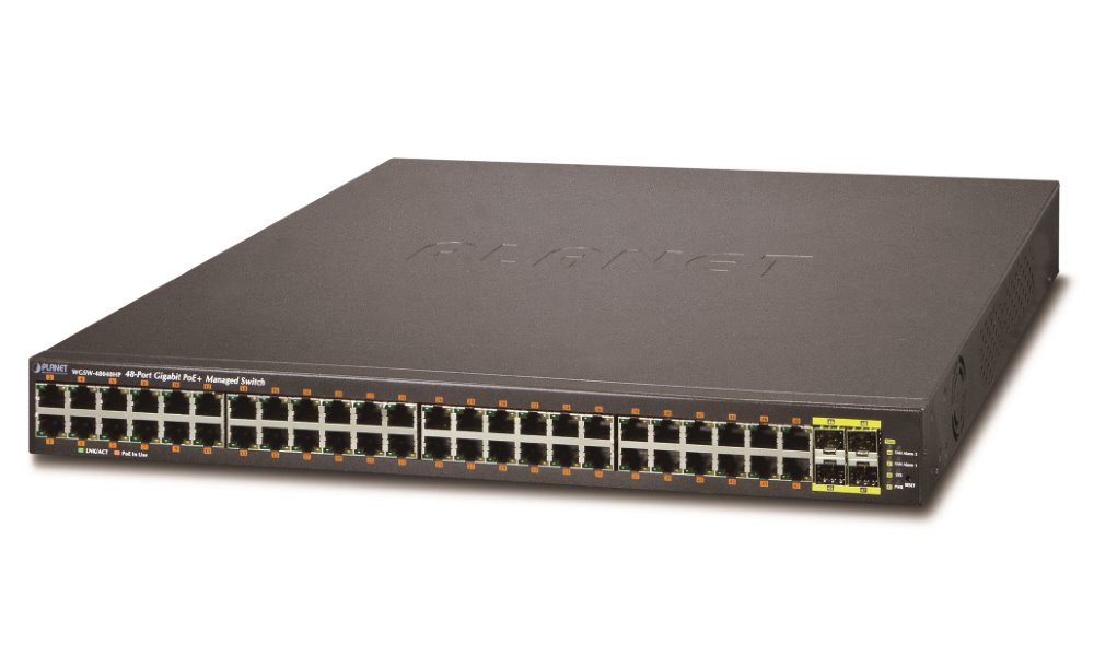 ROZBALENÉ - WGSW-48040HP PoE switch 48x 1000Base-T, 4x 100/1000-SFP(DDM), L3, IPv6, 802.3at 600W - rozb WGSW-48040HP-VYP