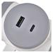 Rozbočovacia zásuvka 2×, 1×USB-A+1×USB-C, bielo-sivá 8592920144848