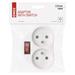 Rozbočovacia zásuvka 2× guľatá s vypínačom, biela 8592920036877