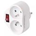 Rozbočovacia zásuvka 2× guľatá s vypínačom, biela 8592920036877